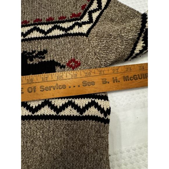 Vintage Eddie Bauer Sweater Snowflake Reindeer Cottage Cabin Wool Blend Sz M - Picture 8 of 11